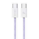 USAMS US-SJ656 U86 PD60W USB-C/Type-C to USB-C/Type-C Rainbow Braided Fast Charging Data Cable, Length: 1.2m(Purple) - 1