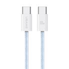 USAMS US-SJ656 U86 PD60W USB-C/Type-C to USB-C/Type-C Rainbow Braided Fast Charging Data Cable, Length: 1.2m(Blue) - 1