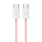 USAMS US-SJ656 U86 PD60W USB-C/Type-C to USB-C/Type-C Rainbow Braided Fast Charging Data Cable, Length: 1.2m(Pink) - 1