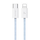 USAMS US-SJ657 U86 PD30W USB-C/Type-C to 8 Pin Rainbow Braided Fast Charging Data Cable, Length: 1.2m(Blue) - 1