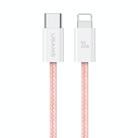 USAMS US-SJ657 U86 PD30W USB-C/Type-C to 8 Pin Rainbow Braided Fast Charging Data Cable, Length: 1.2m(Pink) - 1