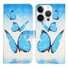 For iPhone 15 Pro Max Oil Embossed 3D Drawing Leather Phone Case(3 Butterflies) - 1