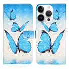 For iPhone 13 Pro Max Oil Embossed 3D Drawing Leather Phone Case(3 Butterflies) - 1