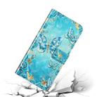 For iPhone 12 mini Oil Embossed 3D Drawing Leather Phone Case(Blue Butterflies) - 6
