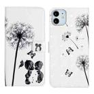 For iPhone 12 mini Oil Embossed 3D Drawing Leather Phone Case(Couple Dandelion) - 1