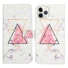 For iPhone 12 / 12 Pro Oil Embossed 3D Drawing Leather Phone Case(Triangular Marble) - 1