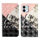 For iPhone 11 Oil Embossed 3D Drawing Leather Phone Case(Stitching Marble) - 1