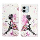 For iPhone 11 Oil Embossed 3D Drawing Leather Phone Case(Flower Fairy) - 1