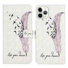 For iPhone 11 Pro Max Oil Embossed 3D Drawing Leather Phone Case(Feather) - 1
