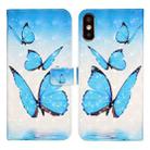 For iPhone XS Max Oil Embossed 3D Drawing Leather Phone Case(3 Butterflies) - 1