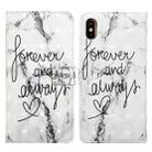 For iPhone XS Max Oil Embossed 3D Drawing Leather Phone Case(Words Marble) - 1