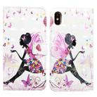 For iPhone X / XS Oil Embossed 3D Drawing Leather Phone Case(Flower Fairy) - 1