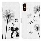 For iPhone X / XS Oil Embossed 3D Drawing Leather Phone Case(Couple Dandelion) - 1