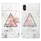 For iPhone X / XS Oil Embossed 3D Drawing Leather Phone Case(Triangular Marble) - 1