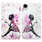 For iPhone XR Oil Embossed 3D Drawing Leather Phone Case(Flower Fairy) - 1