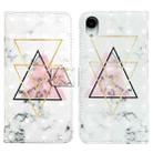 For iPhone XR Oil Embossed 3D Drawing Leather Phone Case(Triangular Marble) - 1