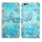 For iPhone 7 / 8 / SE 2022 Oil Embossed 3D Drawing Leather Phone Case(Blue Butterflies) - 1