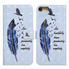 For iPhone 7 / 8 / SE 2022 Oil Embossed 3D Drawing Leather Phone Case(Blue Feather) - 1