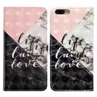 For iPhone 7 Plus / 8 Plus Oil Embossed 3D Drawing Leather Phone Case(Stitching Marble) - 1