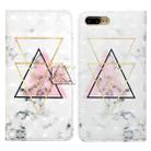 For iPhone 7 Plus / 8 Plus Oil Embossed 3D Drawing Leather Phone Case(Triangular Marble) - 1