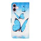 For iPhone 16 Oil Embossed 3D Drawing Leather Phone Case(3 Butterflies) - 3