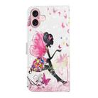 For iPhone 16 Oil Embossed 3D Drawing Leather Phone Case(Flower Fairy) - 3