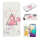 For iPhone 16 Plus Oil Embossed 3D Drawing Leather Phone Case(Triangular Marble) - 1