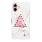 For iPhone 16 Plus Oil Embossed 3D Drawing Leather Phone Case(Triangular Marble) - 3