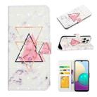 For iPhone 16 Pro Oil Embossed 3D Drawing Leather Phone Case(Triangular Marble) - 1