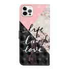 For iPhone 16 Pro Max Oil Embossed 3D Drawing Leather Phone Case(Stitching Marble) - 3