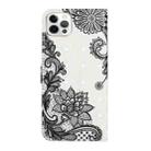 For iPhone 16 Pro Max Oil Embossed 3D Drawing Leather Phone Case(Lace Flower) - 3