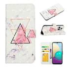 For iPhone 16 Pro Max Oil Embossed 3D Drawing Leather Phone Case(Triangular Marble) - 1