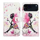 For iPhone 17 Pro Max Oil Embossed 3D Drawing Leather Phone Case(Flower Fairy) - 1