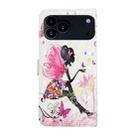 For iPhone 17 Pro Max Oil Embossed 3D Drawing Leather Phone Case(Flower Fairy) - 3