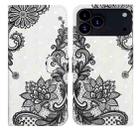 For iPhone 17 Pro Max Oil Embossed 3D Drawing Leather Phone Case(Lace Flower) - 1