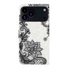 For iPhone 17 Pro Max Oil Embossed 3D Drawing Leather Phone Case(Lace Flower) - 3