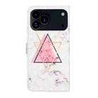 For iPhone 17 Pro Max Oil Embossed 3D Drawing Leather Phone Case(Triangular Marble) - 3