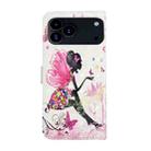 For iPhone 17 Pro Oil Embossed 3D Drawing Leather Phone Case(Flower Fairy) - 3