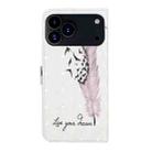 For iPhone 17 Pro Oil Embossed 3D Drawing Leather Phone Case(Feather) - 3