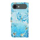 For iPhone 17 Air Oil Embossed 3D Drawing Leather Phone Case(Blue Butterflies) - 3