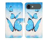 For iPhone 17 Air Oil Embossed 3D Drawing Leather Phone Case(3 Butterflies) - 1