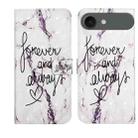 For iPhone 17 Air Oil Embossed 3D Drawing Leather Phone Case(Words Marble) - 1