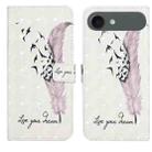 For iPhone 17 Air Oil Embossed 3D Drawing Leather Phone Case(Feather) - 1