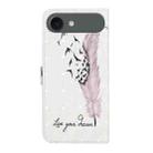 For iPhone 17 Air Oil Embossed 3D Drawing Leather Phone Case(Feather) - 3