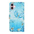 For iPhone 17 Oil Embossed 3D Drawing Leather Phone Case(Blue Butterflies) - 3