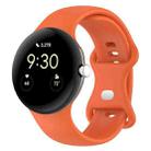 For Google Pixel Watch 2 Solid Color Silicone Watch Band, Size:S Size(Orange) - 1