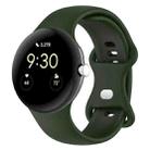 For Google Pixel Watch 2 Solid Color Silicone Watch Band, Size:S Size(Green) - 1