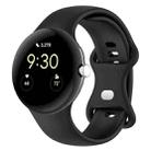 For Google Pixel Watch 2 Solid Color Silicone Watch Band, Size:L Size(Black) - 1