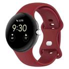 For Google Pixel Watch 2 Solid Color Silicone Watch Band, Size:L Size(Red) - 1