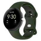 For Google Pixel Watch 2 Solid Color Silicone Watch Band, Size:L Size(Green) - 1